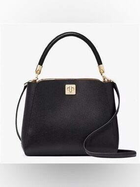 Kate Spade♠️Phoebe Refined Grain Leather Medium Satchel Black